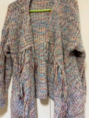 Women's knitted cardigan used, one size, multicolor
