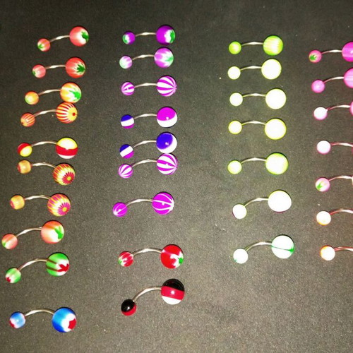 Piercing earrings for navel, belly, ears, stainless steel, new