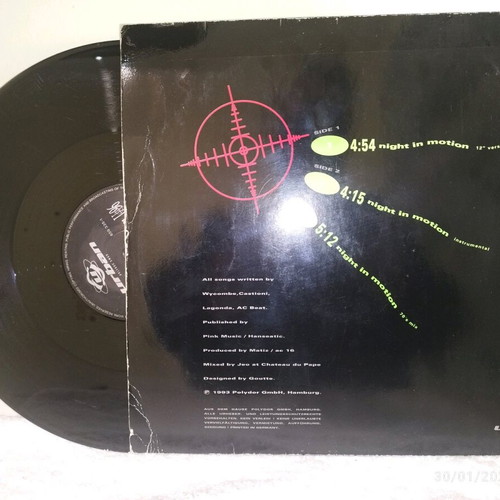 U 96 Night In Motion vinyl used, 12", 45 RPM, 1993
