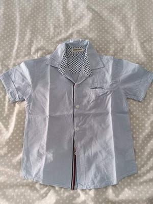 Bouny Baby short-sleeve shirt for 6-year-old boy like new, white and turquoise