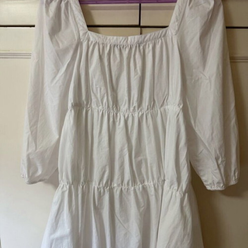 Zara white mini dress in poplin