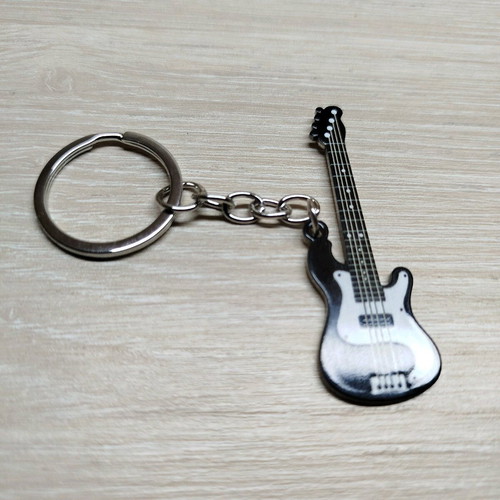 Electric guitar keychain new stainless steel