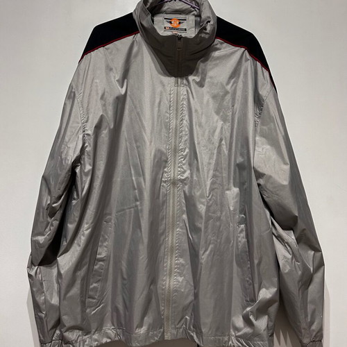 Men's gray windbreaker jacket with black stripes like new