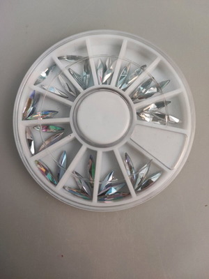 Nail decoration silver rhinestones diamond shape new
