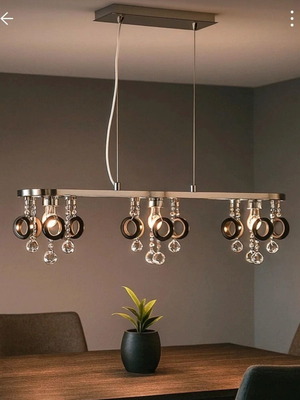 Modern ceiling light with crystals 70cm like new