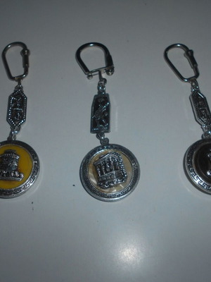 Μπρελόκ Επταετία 3 δύο όψεων μεταχειρισμένα με Λευκό Πύργο και Καρυάτιδες