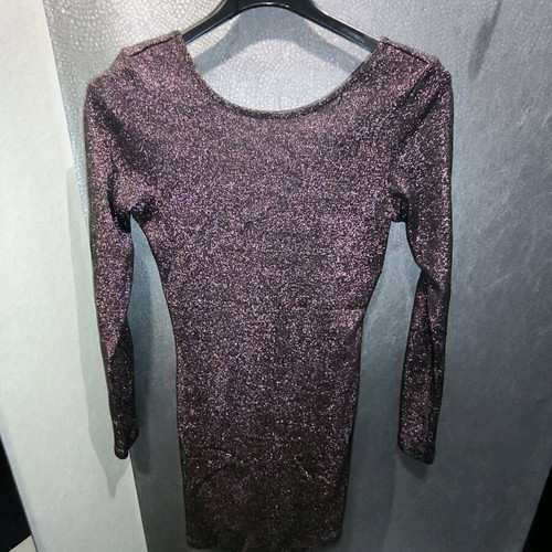 Mini bodycon dress metallic purple Shein new with glitter and open back
