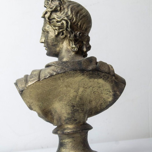 Decorative Apollo Bust 3D Printed with Handmade Antique Gold Patina