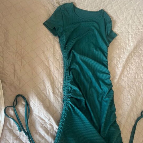 Mini dress Shein new, green, adjustable with cords