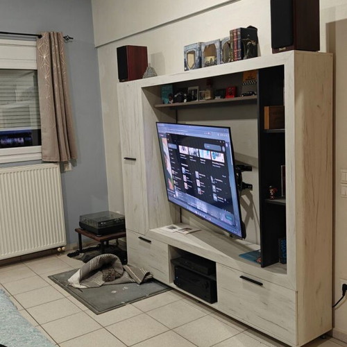 Fylliana Lorca White Oak Black TV Unit like new