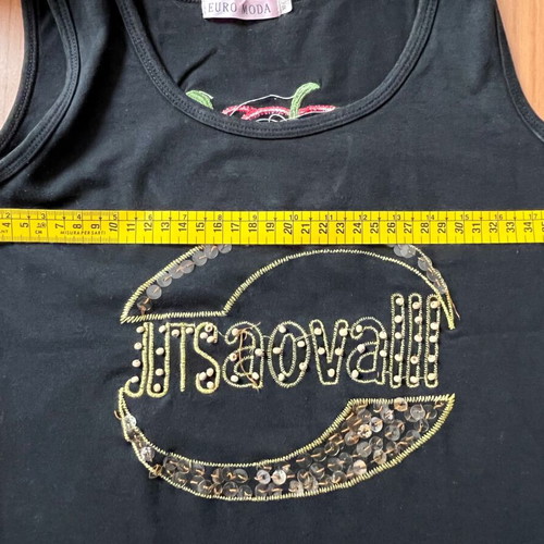 Euromoda top size M like new, black with embroidery and sequins