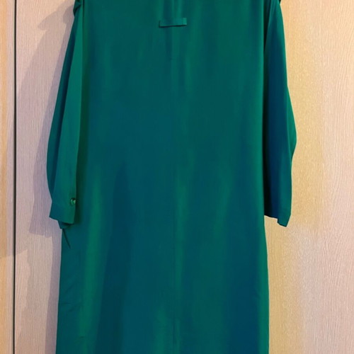 Ellen Tracy silk emerald coat refurbished, Medium/Large