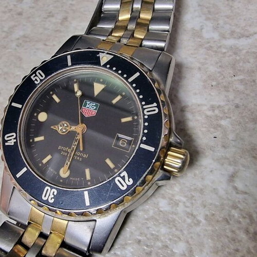 Vintage TAG Heuer Professional 200M 1500 Series 37 mm used