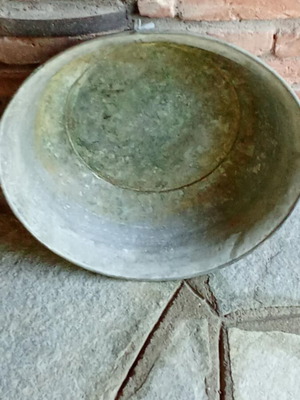 Vintage copper basin from 1950 used