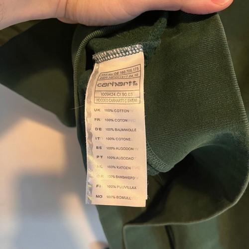 Carhartt hoodie size L very good condition, green