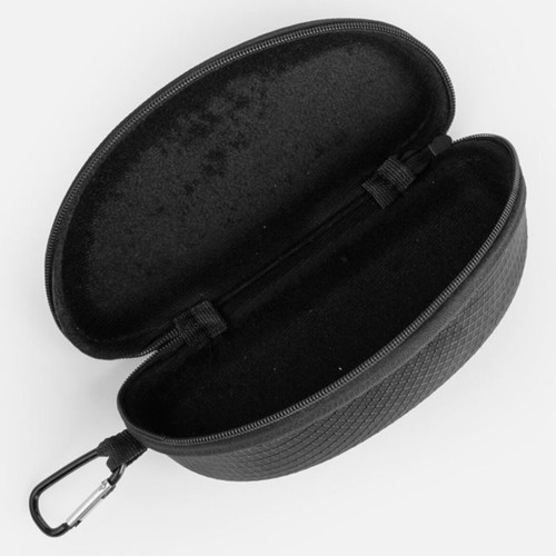 Glasses Case with Carabiner Oval Black New