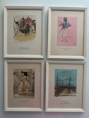 Set of 4 framed artworks by famous painters