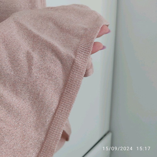 Zara scarf pink large with gold thread new
