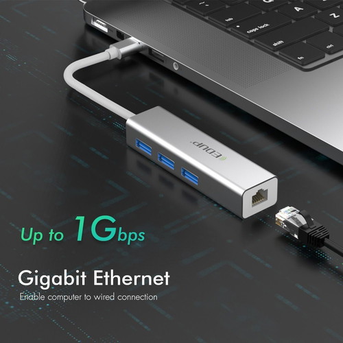 EDUP EP-9801 Type-C LAN adapter with 3 USB 3.0 ports made to order