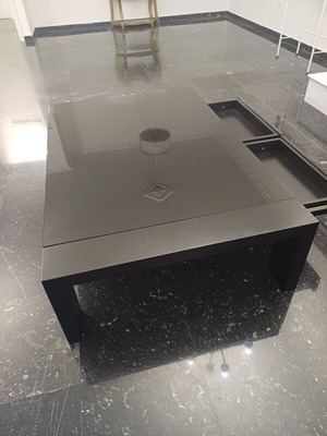 Modern coffee table with 2 internal drawers, black wenge