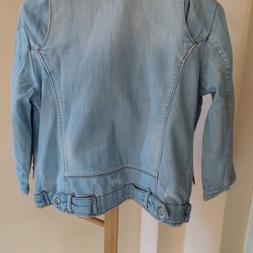 Zara denim biker style jacket like new, blue, size S