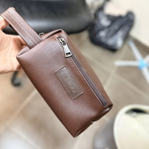 De Raggi leather pouch new, two colors black and brown