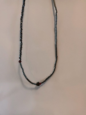 Handmade necklace with gray modern beads new