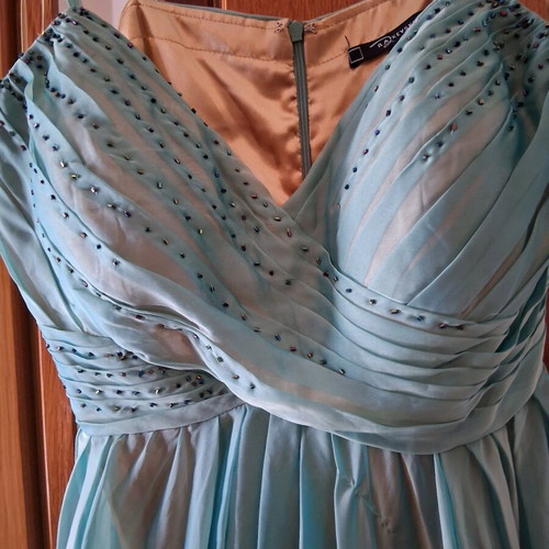 Y2K turquoise dress with beads Raxevsky new, wedding occasion