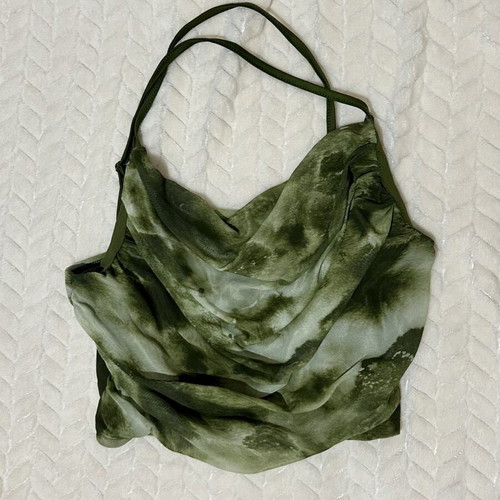 Green top with criss cross back, like new