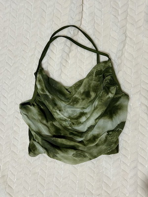 Green top with criss cross back, like new