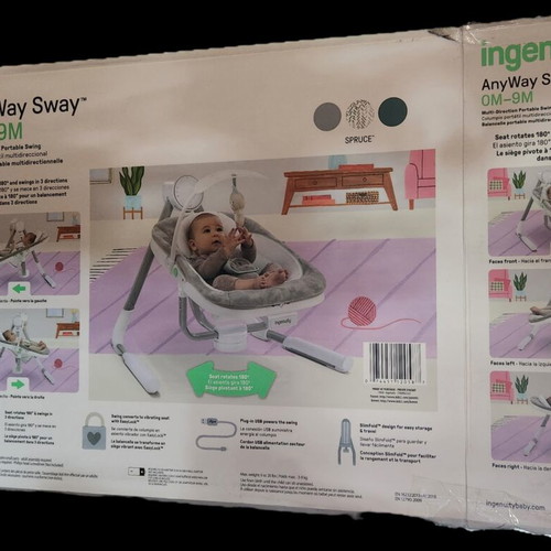 Ingenuity Relax Baby Swing Like New, Dual-Direction White
