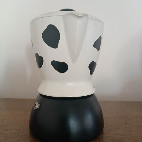 Bialetti Mukka Express vintage coffee maker used, cow design
