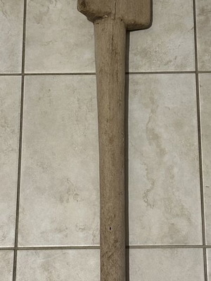 Very old wooden mallet 92x15cm