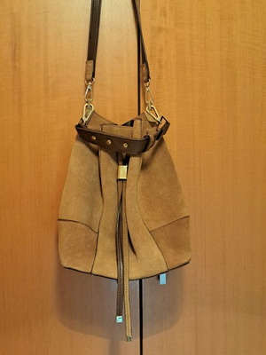Zara leather bucket bag like new, camel
