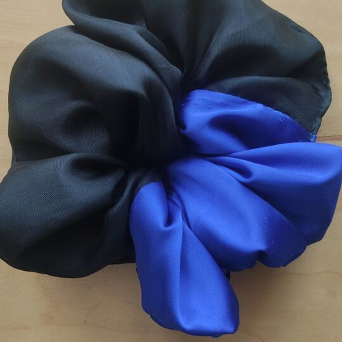 Handmade satin XL scrunchies two-tone, Greek craftsmanship