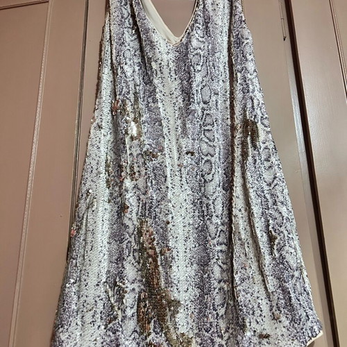 Mini dress Liu Jo used with sequins beige multicolor