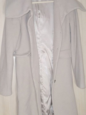 Παλτό Zara Woman μεταχειρισμένο, μπεζ, με μεγάλο γιακά, μέγεθος S