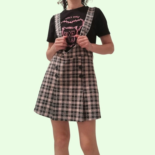 ASOS Black and White Checked Mini Dress New, Size M-L