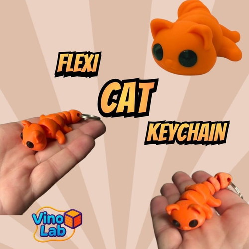 Flexy Cat keychain cat new, orange