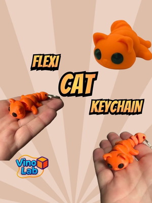 Flexy Cat keychain cat new, orange