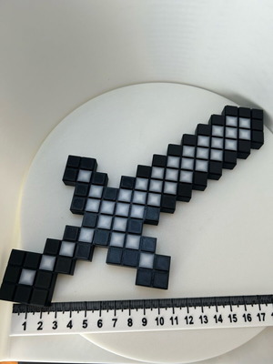 Σπαθί Minecraft καινούργιο, 3D μαύρο και άσπρο σχέδιο