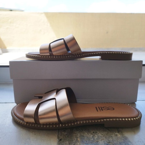 Estil leather sandals like new, pink gold