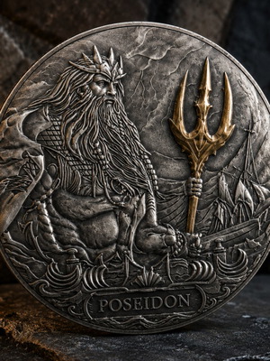 Collectible Copper Medal Poseidon Greek God of the Sea new