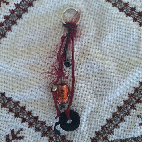 Handmade keychain made to order with cords and beads