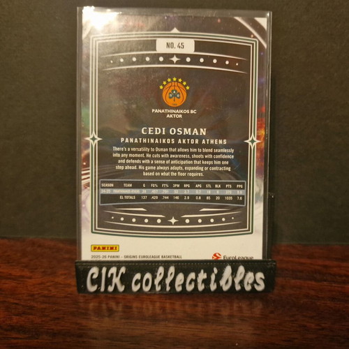 Panini Euroleague Origins Panathinaikos Osman base card new