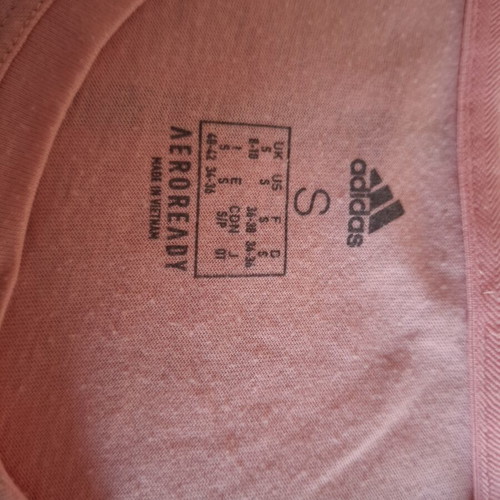 Adidas t shirt used, women's small, pink, short sleeve