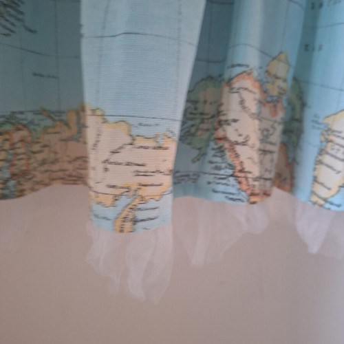 Vintage World Map Dress blue cotton skater dress, new
