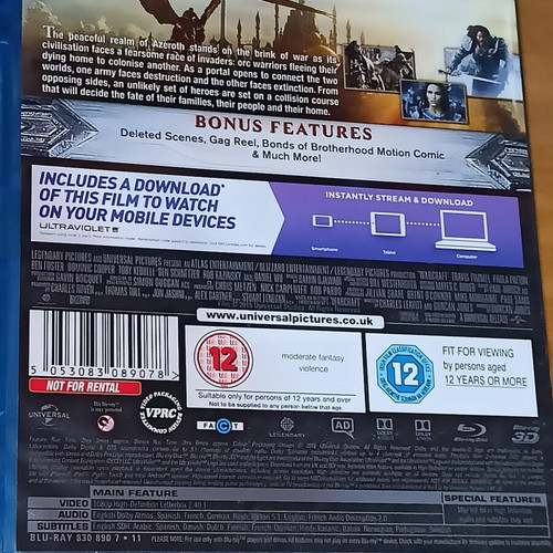 Warcraft The Beginning 3D and Blu-Ray movie