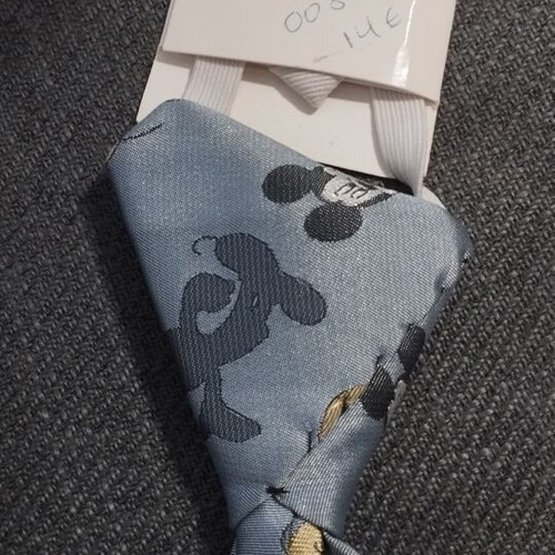 Disney Mickey Mouse children's tie new, clip-on, turquoise satin