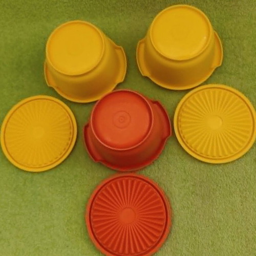 Tupperware Servalier used pack of 3 vintage containers